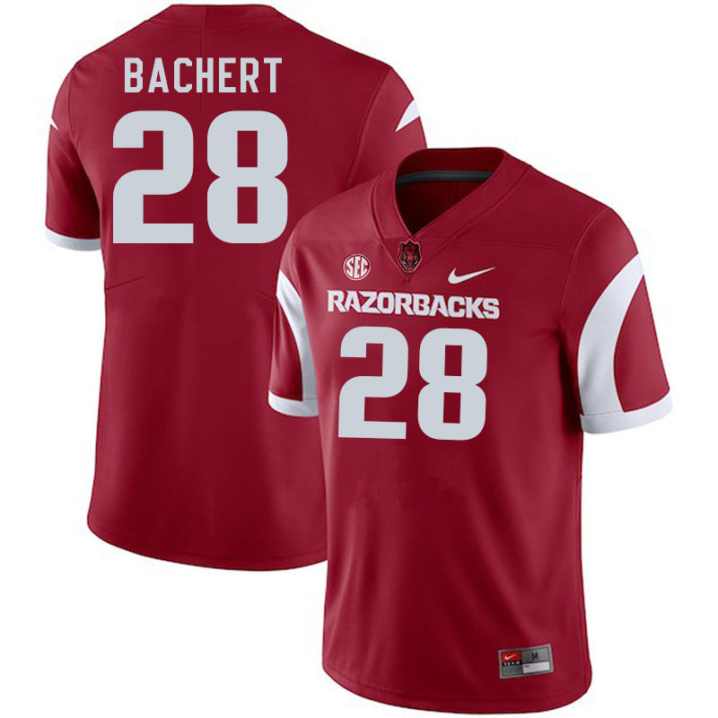 Men #28 Jezreel Bachert Arkansas Razorbacks College Football Jerseys Stitched-Cardinal